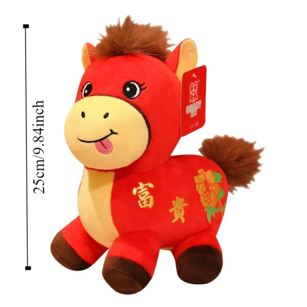 Chinese stijl paard mascotte knuffeldier zacht PP katoen paard knuffeldier comfortabel draagbaar Chinees paard