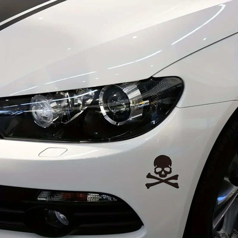 2PCS/SET Skull and Crossbones Auto Moto Sticker, Multi - Color Design Decal for Car Motorcycle, Exterior Customization Accessory