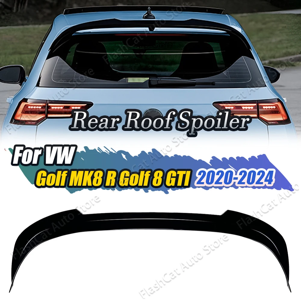 

For VW Golf 8 MK8 R GTI CS Style (ClubSport) Carbon Fiber Look Car Trunk Boot Lip 2020-2024 Rear Roof Spoiler Tail Wing Body Kit