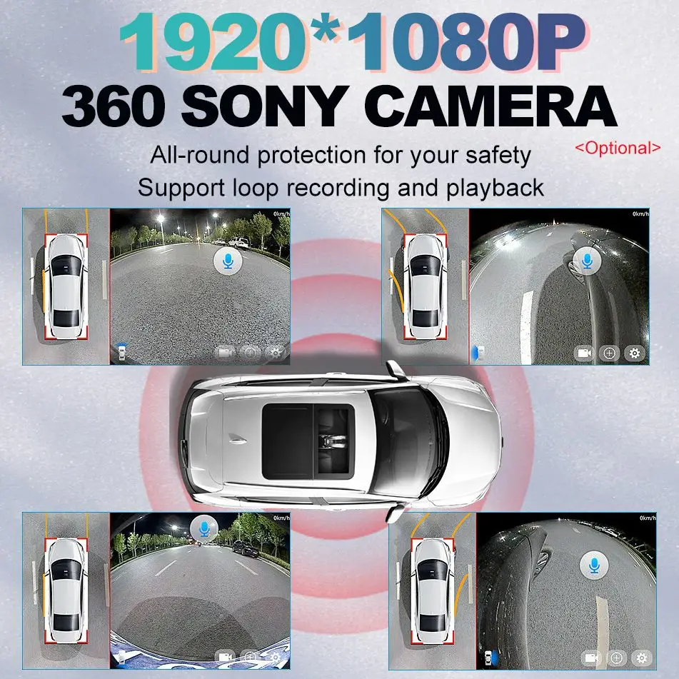 adapter 360 ° Panoramic Camera 1080P HD Rear / Front / Left / Right 360 Sony Accessories for Car Android Radio sony