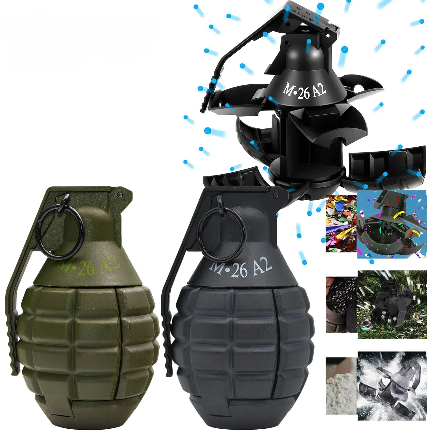 Hand Grenade Toy for Battle Game Tactical Water Bomb Toy Grenades for Outdoor Sport Role Play Prop Game Powerful Spring Impact