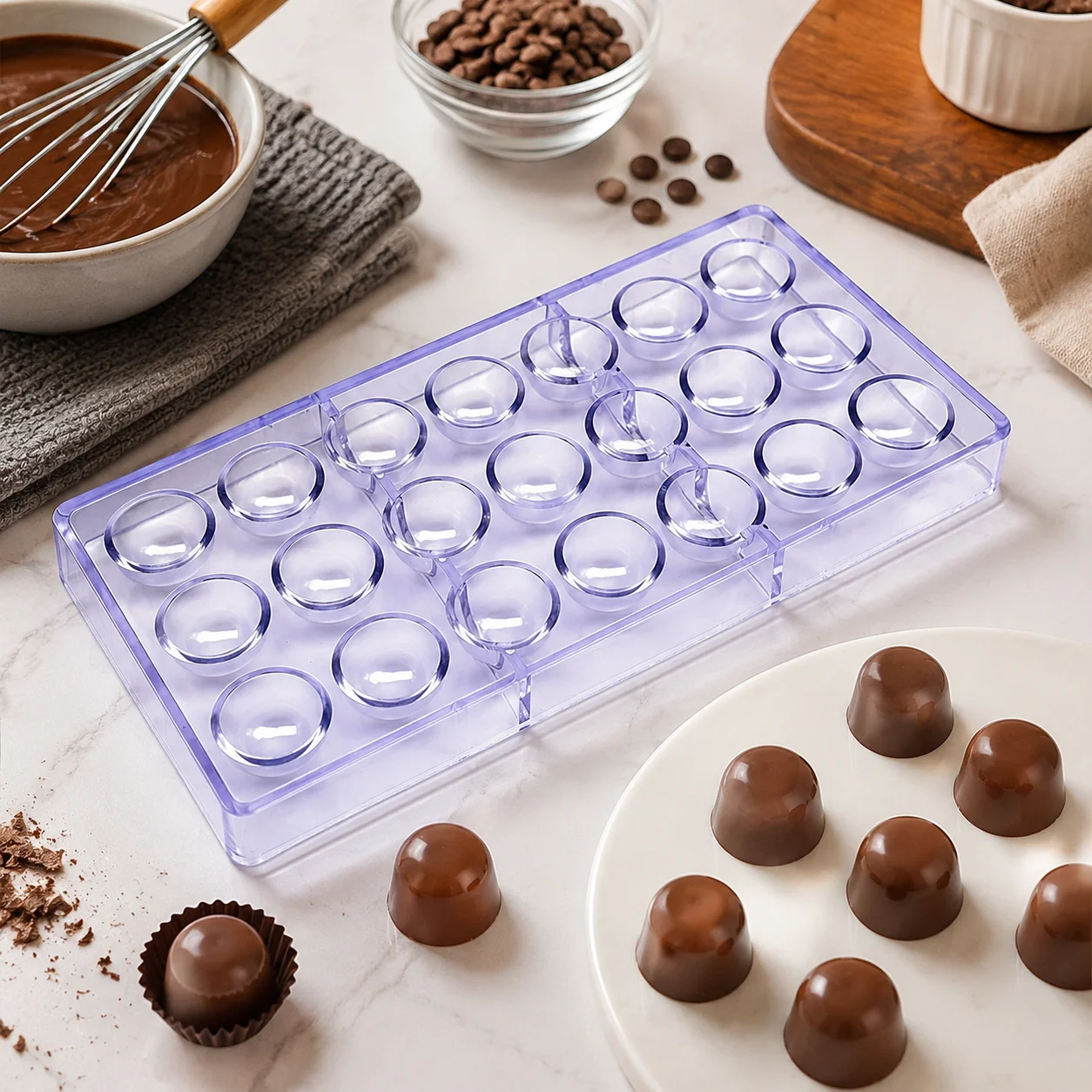 1Pcs Chocolate Mold Polycarbonate Ome‑shaped Chocolate Shape Reusable DIY Candy Bonbon Confectionery Baking Mould