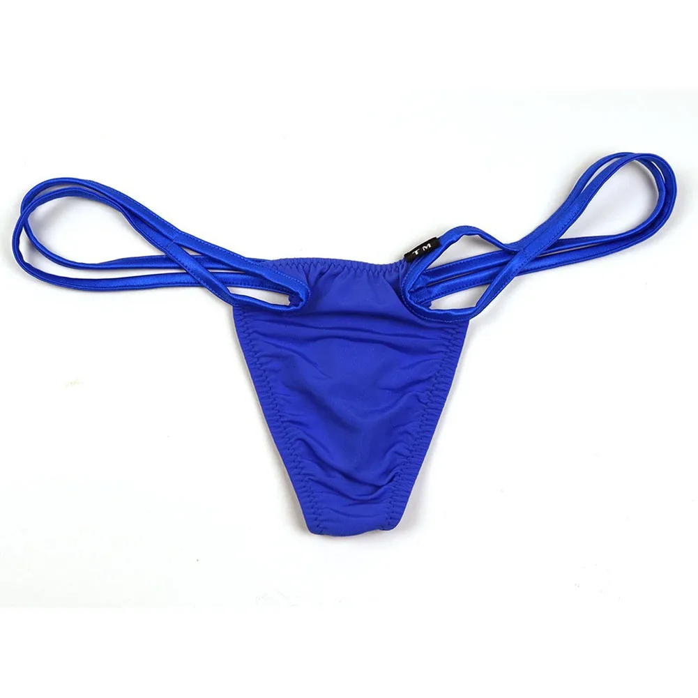 

Men Sexy Hollow-out Briefs Double Rope Low Rise T-back Breathable Pouch Bag G-strings Thongs Erotic High Elastic Thin Underwear