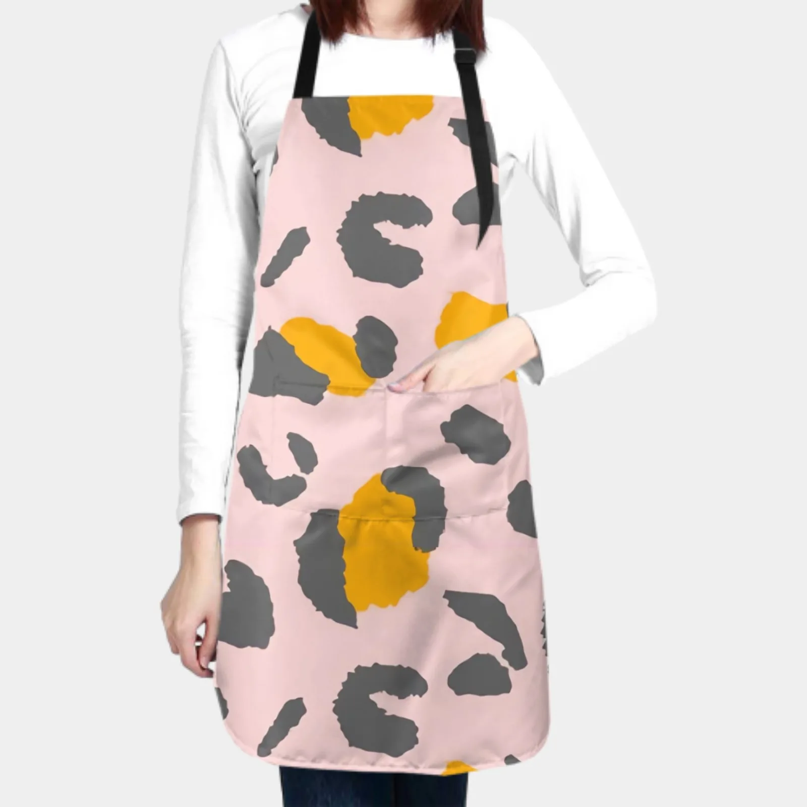 Colorful Waterproof Apron with 2 Pockets Kitchen Chef Apron  Apron for Hair Brushing Cooking Baking Painting Gardening