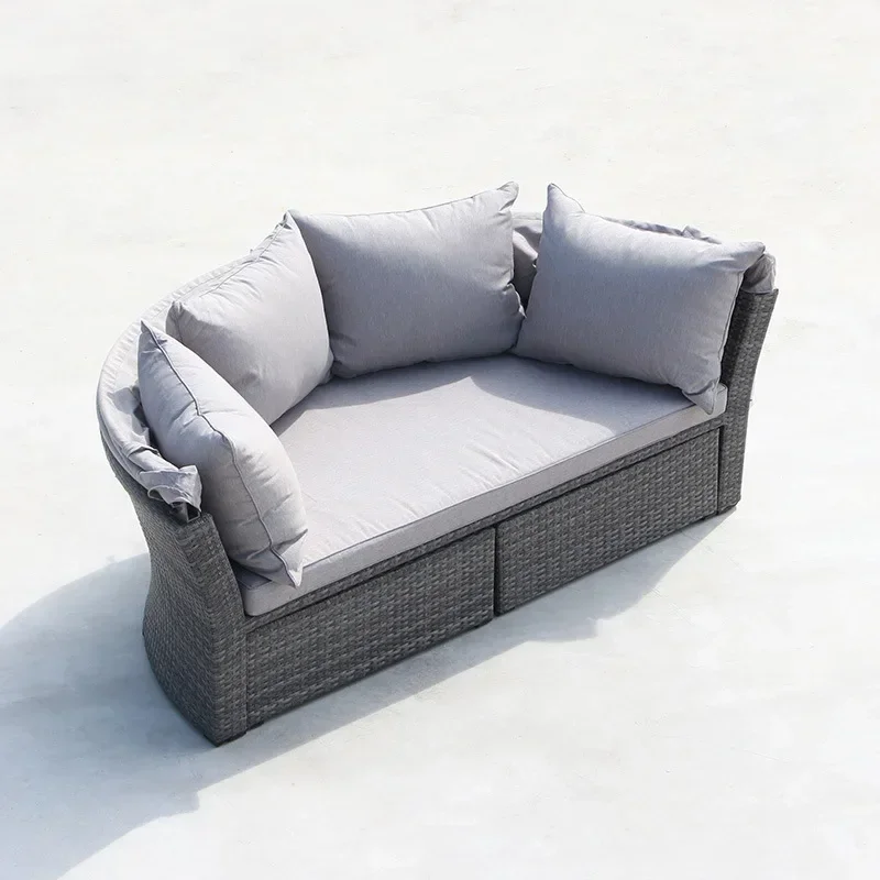 Outdoor Circular Sofa Round Bed Furniture Garden Sofas Round Beds Outdoor Rattan Comfortable