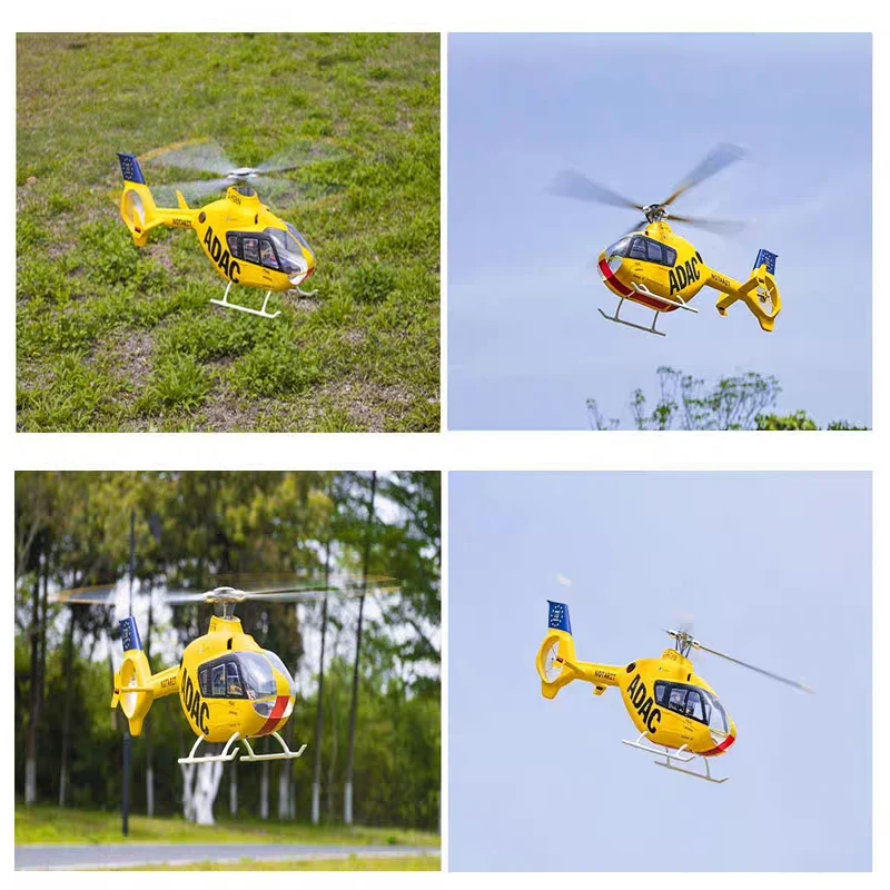 Flying Wing 470 EC-135 จริงเครื่องบินหกช่องใบพัดเดี่ยวจําลองรีโมทคอนโทรลรุ่นเฮลิคอปเตอร์ H1 Self Stability