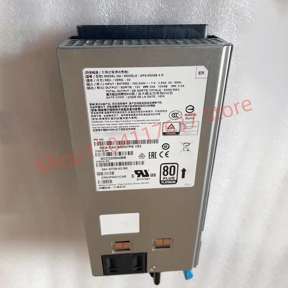 DPS-650AB-4 D  NXA-PAC-650W-PE V02 650W Power Supply Used On N9K-C92160 Series Switches