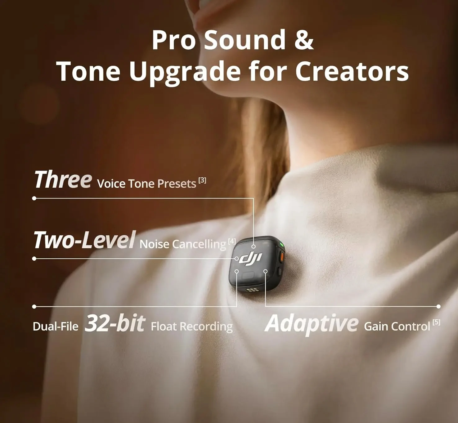 DJI Mic 3 Micrófono Lavalier inalámbrico ultraligero Tiempo y velocidad extendidos Carga m Transmisión Cancelación de ruido Transmisión Vlog 7