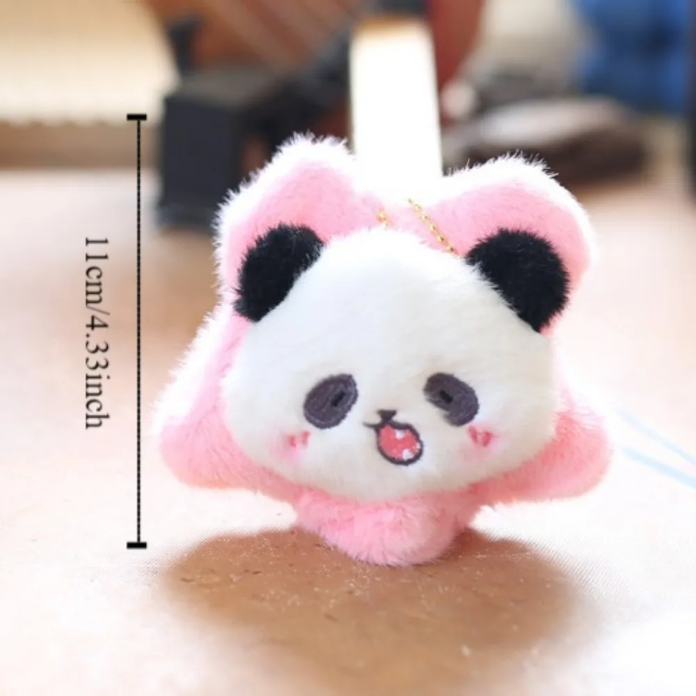 Candy Color Sunflower Panda Pendant Cute Expression Cartoon Panda Flower Plush Keychain Plush Doll Creative