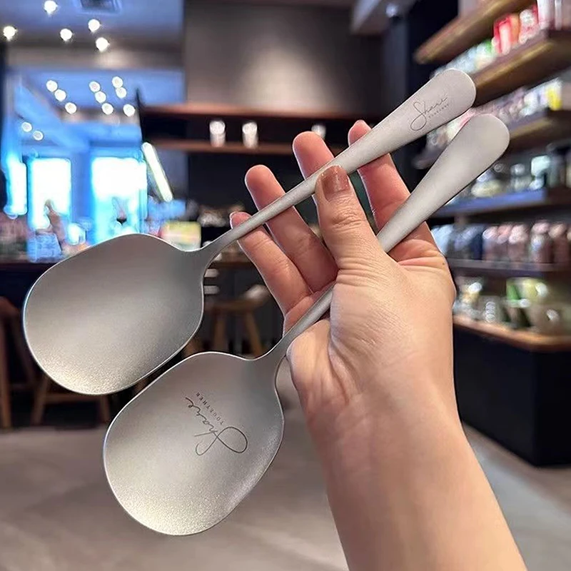 Large Stainless Steel Spoon Long Handle Spoons Kitchen Cutlery Rice Dumpling Porridge Soup Scoops Restaurant Tableware