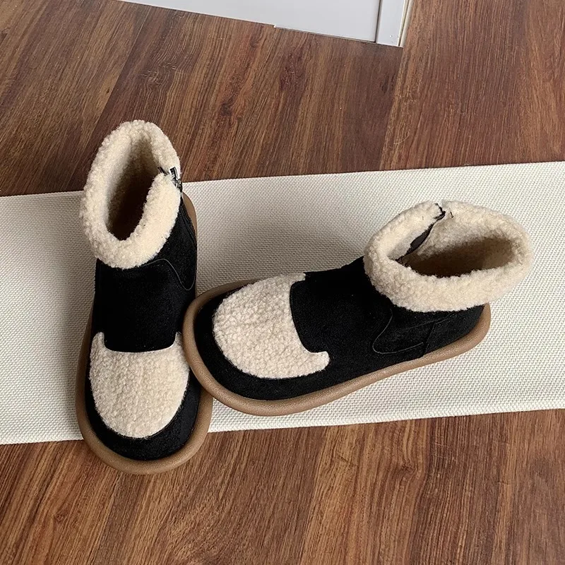 Women's Snow Boots 2025 Autumn Winter New Flat Bottom Ankle Boots for Women Warm Cotton Shoes Casual Soft-soled Suede Botines