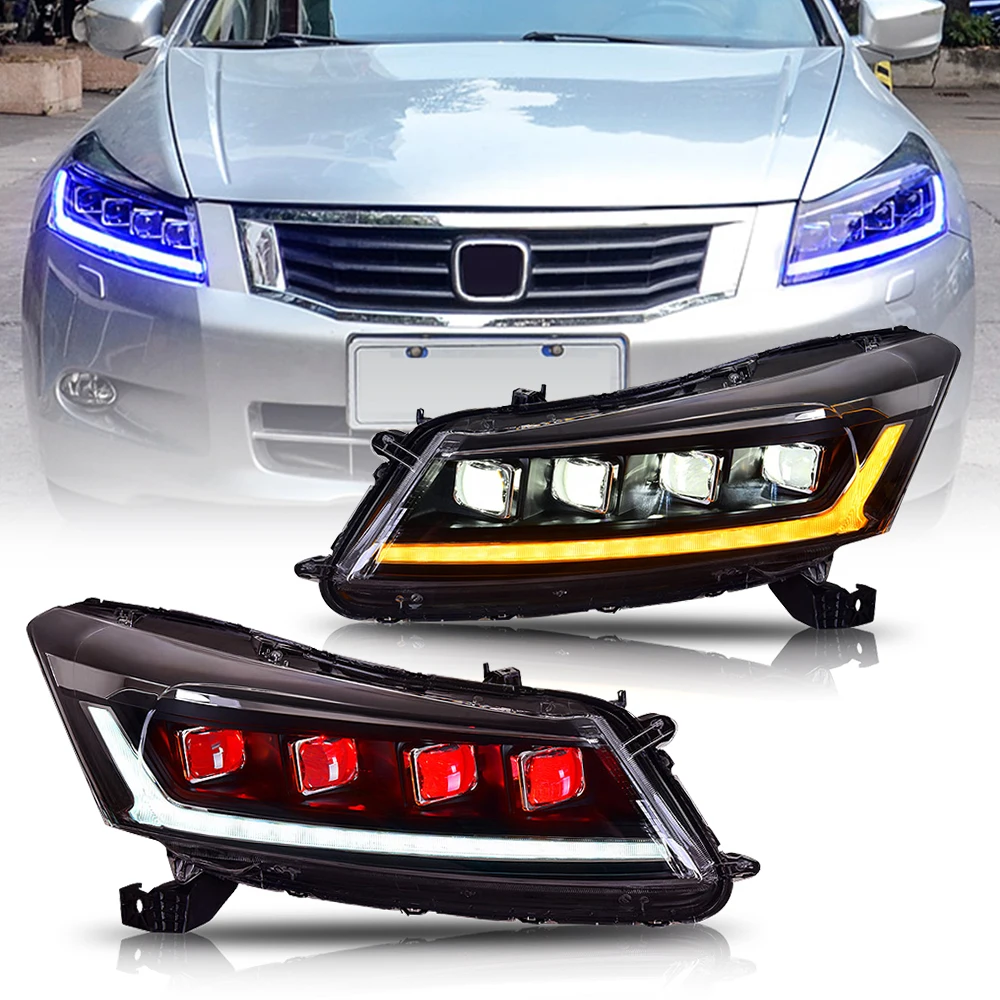 

Headlights For Honda Accord 2008-2012 Demon Eyes Led Headlamps Projector Start-up Animation with a Splash of Blue Assembly