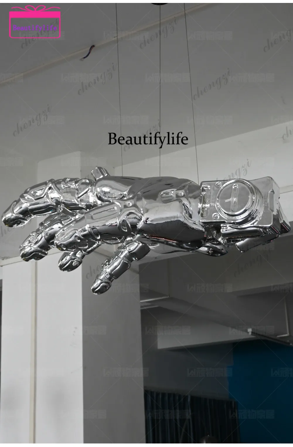 a55 Tide play machinery cool luminous ceiling palm cyberpunk store KTV fiberglass technology large ornament