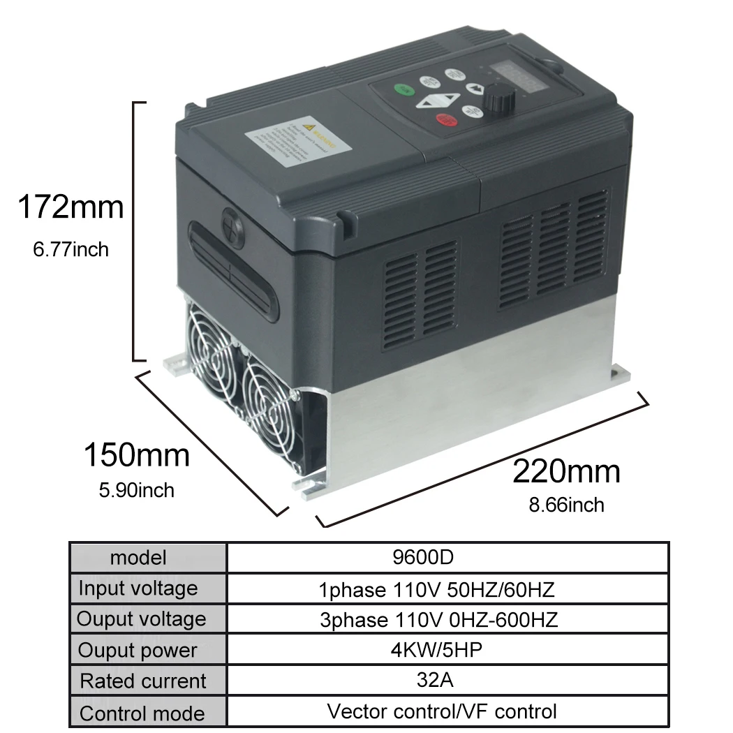 Economical VFD Variable Frequency Drive Converter Inverter 0.4KW-7.5KW Motor Speed Controller 110V VFD