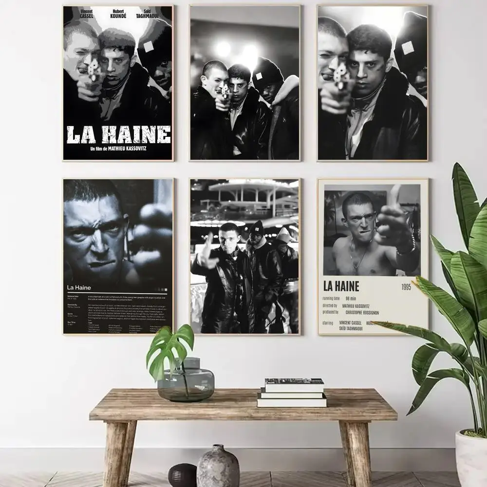 Impresiones de películas de La Haine, pintura vintage, caligrafía, póster en lienzo, arte de pared, decoración estética para el hogar, para sala de estar