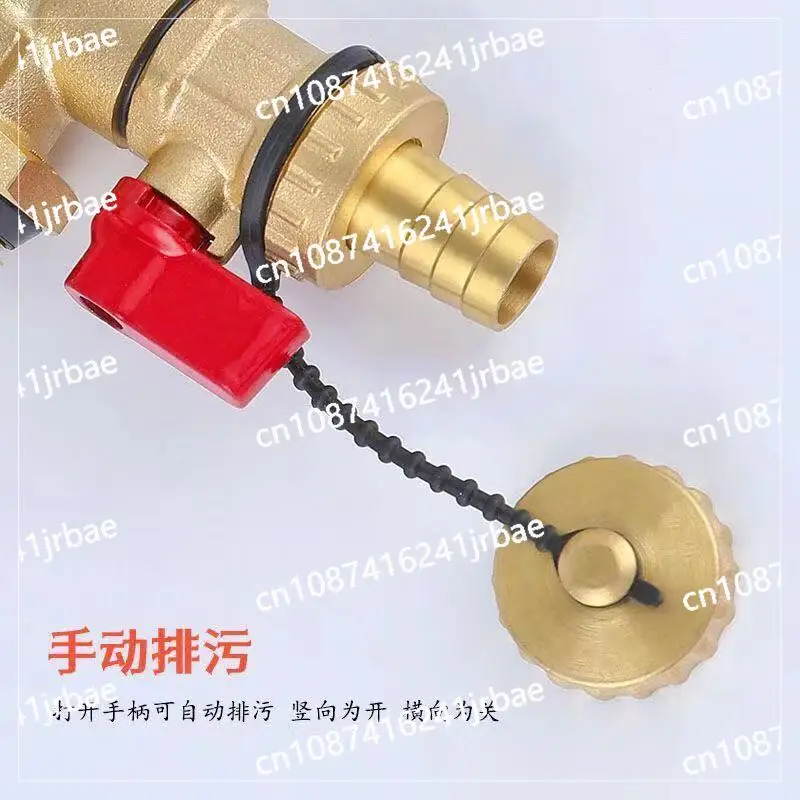 One Pair/DN25 Nickel-Plated Manifold Adjustable End Piece Set with Drain and Air Vent Valve Used in Underfloor Heating System