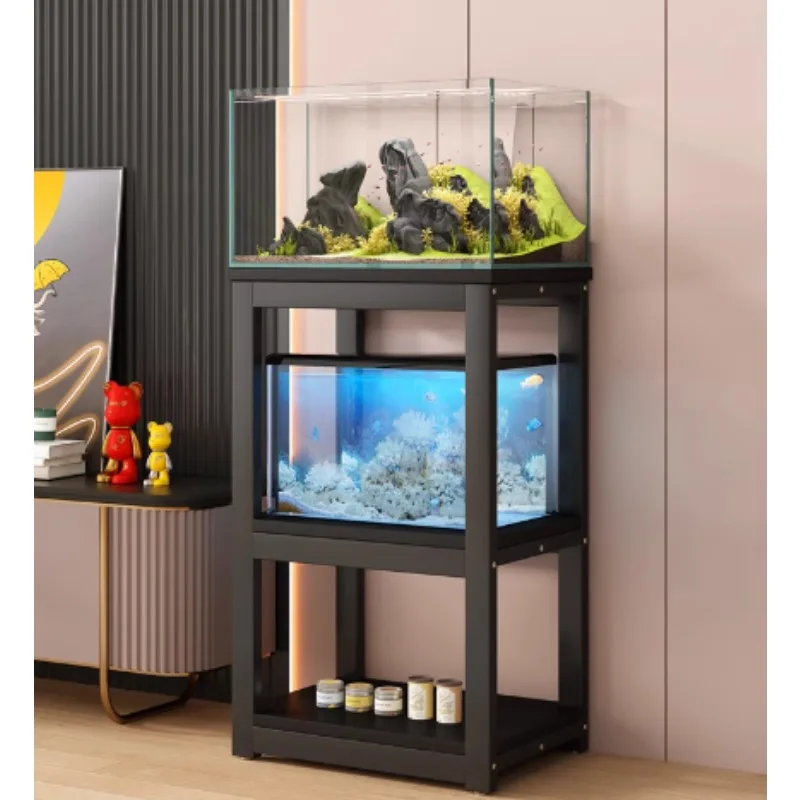 

Three-layer fish tank rack, small living room, multi-layer shelf next to home TV cabinet, super load-bearing floor custom base