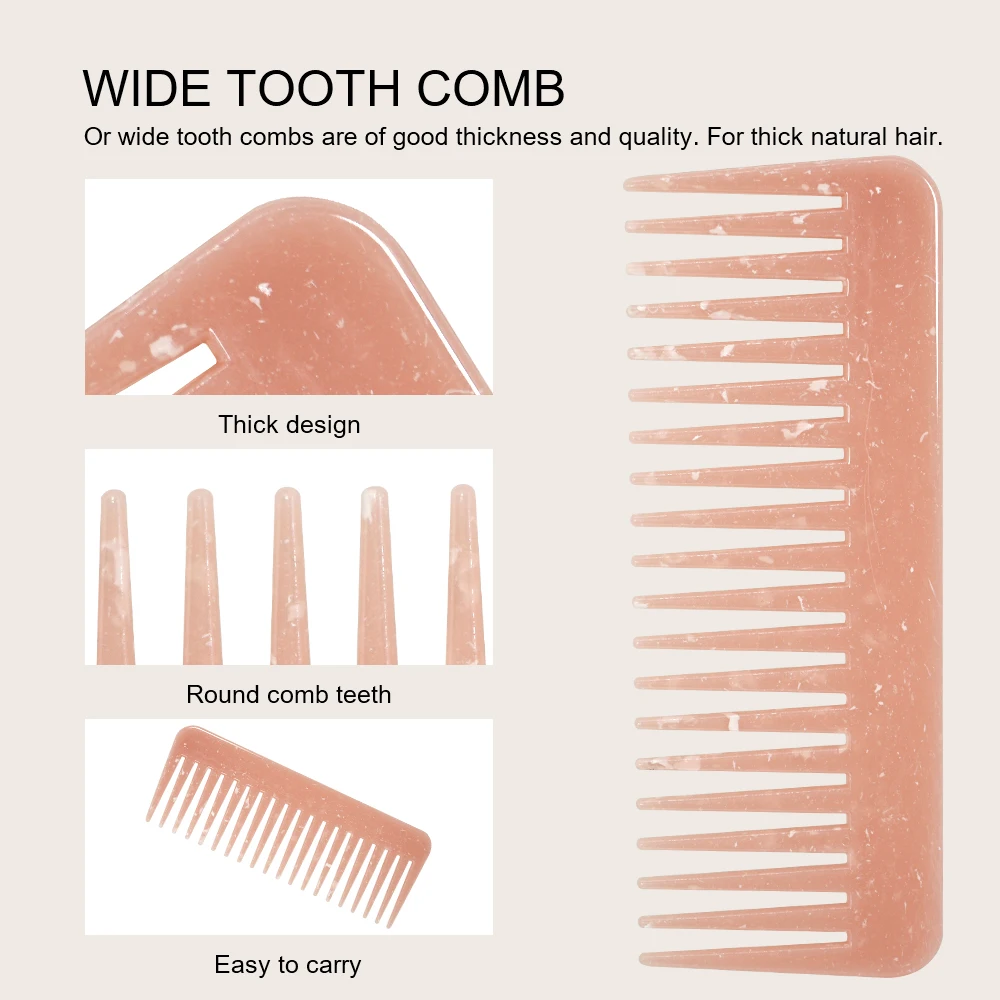 Wide Tooth Comb and 3D Bomb Curl Hair Brush Detangling Hairbrush Salon Round Hair Curling Curler Wet Dry Comb Styling Hair Tools