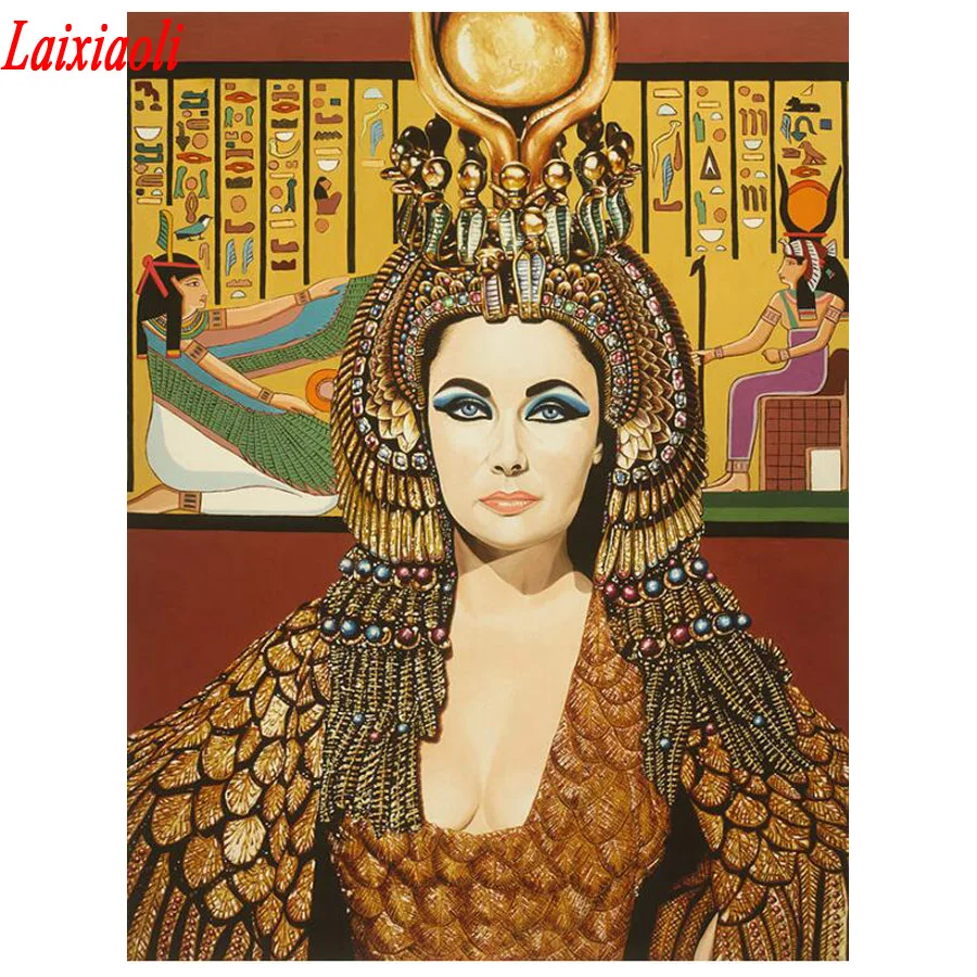 Cleopatra 5D rhinestone diamond embroidery cross stitch diamond mosaic Egyptian full square round drill diamond painting sale