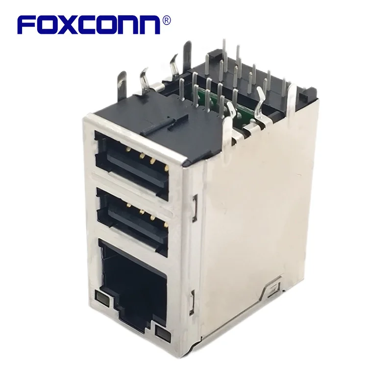 Foxconn JFM38U1B-21C4-4F RJ45+Double Deck USB2.0 Gigabit Filter