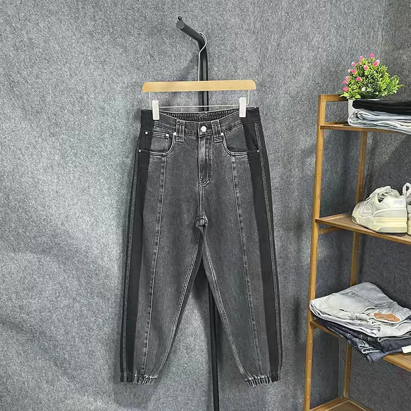 

Original Design 2026 Spring Autumn Loose Fit Color Blo Slimming Waist Jeans Casual Straight Leg Men's Faion Trousers