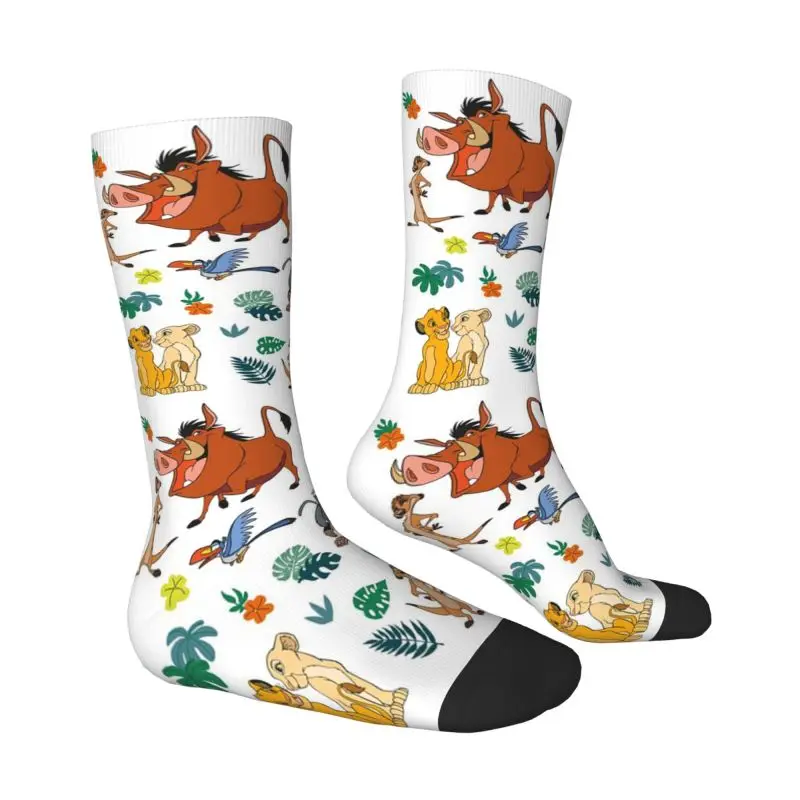 Cute Mens The Lion King Dress Socks Unisex Warm Breathbale 3D Printing Crew Socks