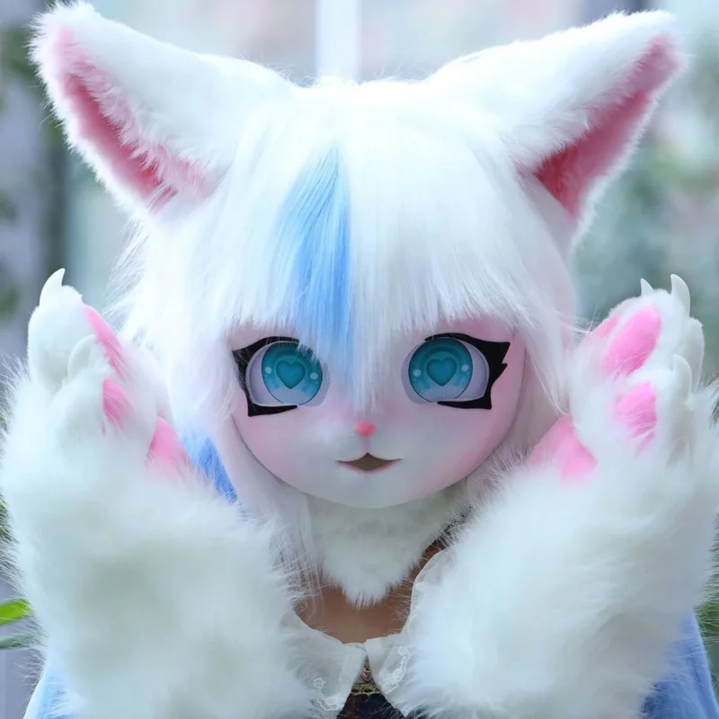AIAI 2025Kig Fursuit Head Base Kigurumi Mask Cosplay Costume Paws Tail Comiket Furries Doll Rabbit Cat Animal Furry Cospla