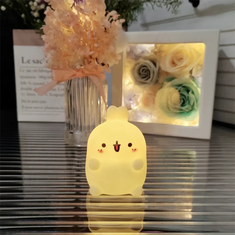 Rabbit Night Light Bedhead Bedroom LED Small Table Light Non Plug In Floor Stand Creative Atmosphere Night Light Decoration