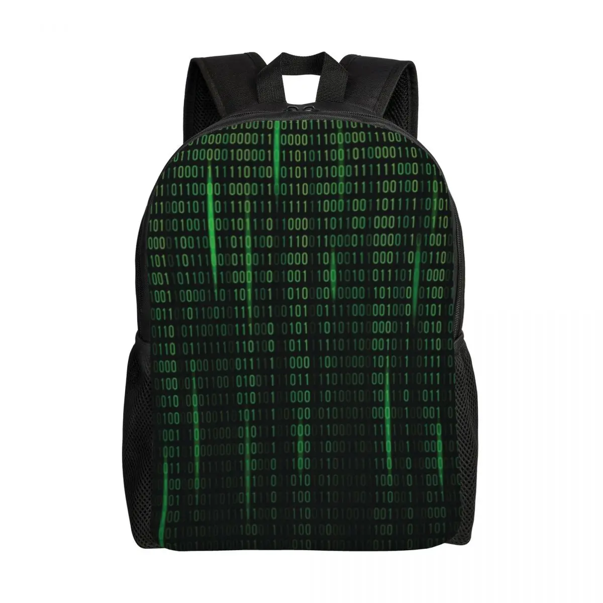 Customized Sci Fi Matrix Code Laptop Backpack Bookbag for School College Students Computer Science Hacker Programmer Coder Bag