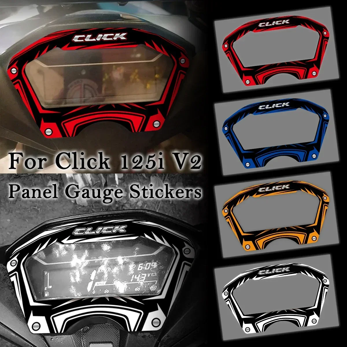 

Z/.For Honda Click 125i V2 CLICK 125 I V2 Motorcycle Dashboard Panel Gauge Decorative Reflective Stickers Moto Accessories Decal