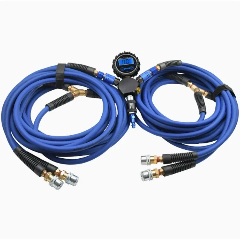 Vehicle 4-Way Tire Inflation Deflation Kit, Digital Pressure Gauge for Off-road, One to Four Tyre Air System for SUV