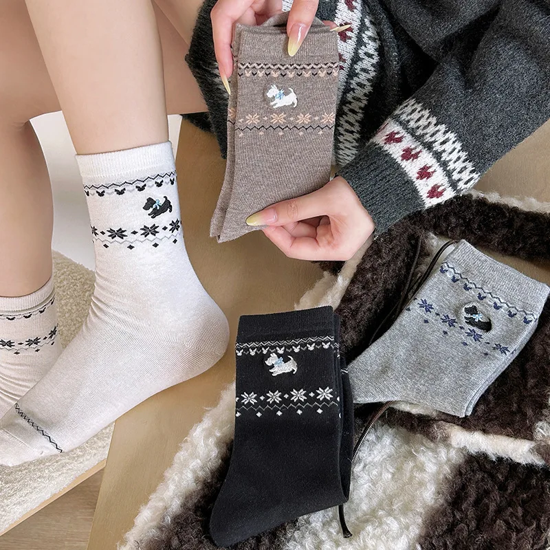 

Women's Korean Cartoon Cotton Socks | Toe Seamless (No Bone) Comfortable | Kawaii Animal Pattern Mid-Tube Casual Socks