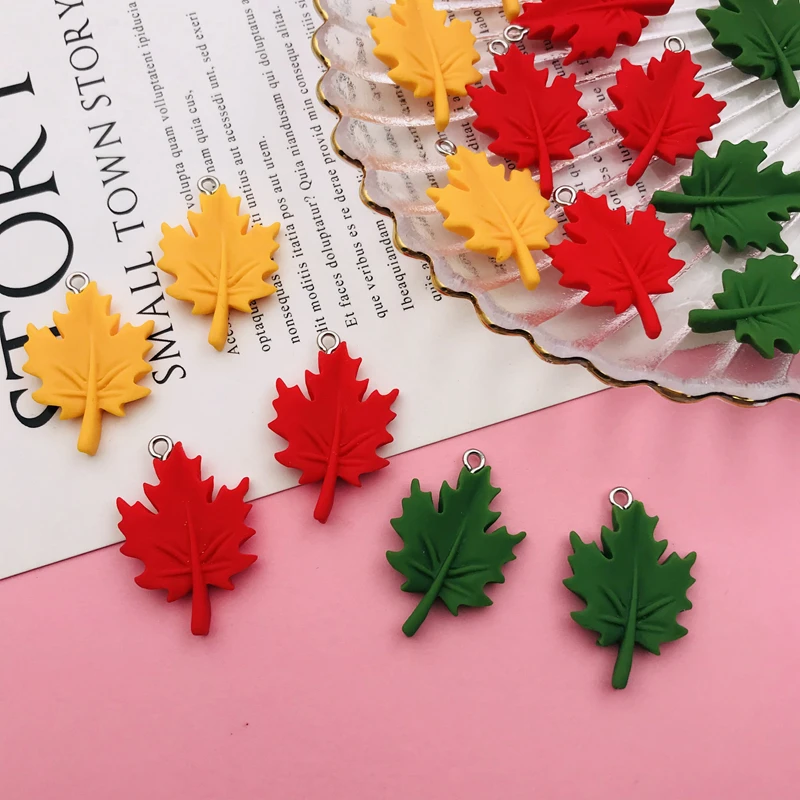 10pcs Resin Flatback Hot Selling Lucky Tree Charm Cute Leaf Pendant for Earring, Keychain, Jewelry, Scrapbooking, DIY, Necklace