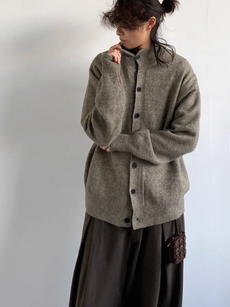 

Свободный повседневный зимний вязаный свитер, винтажный теплый верхняя одежда для колледжа, мягкий полиэстер, длинный свеч, дышащий...