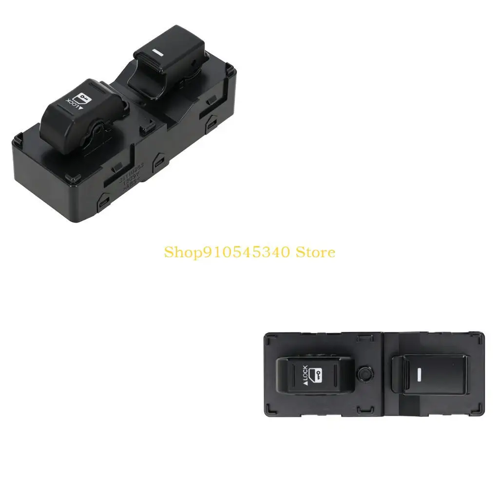 U2JA 935752P000 Window Control Assembly for 2009-2014 Fitment, Car Door Glass Service Part with ABS Housing, Lock Button Layout