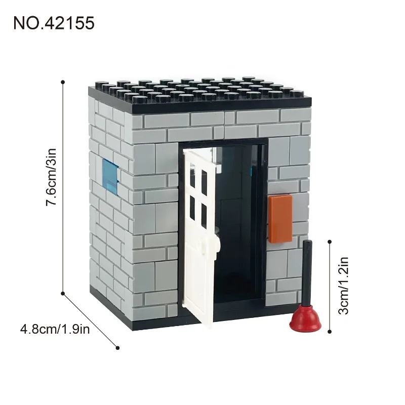 ホットスカイライト刑務所 42138 囚人と子供たちは小さなおもちゃの粒子を組み立て、暗室のセルを建設する誕生日プレゼント