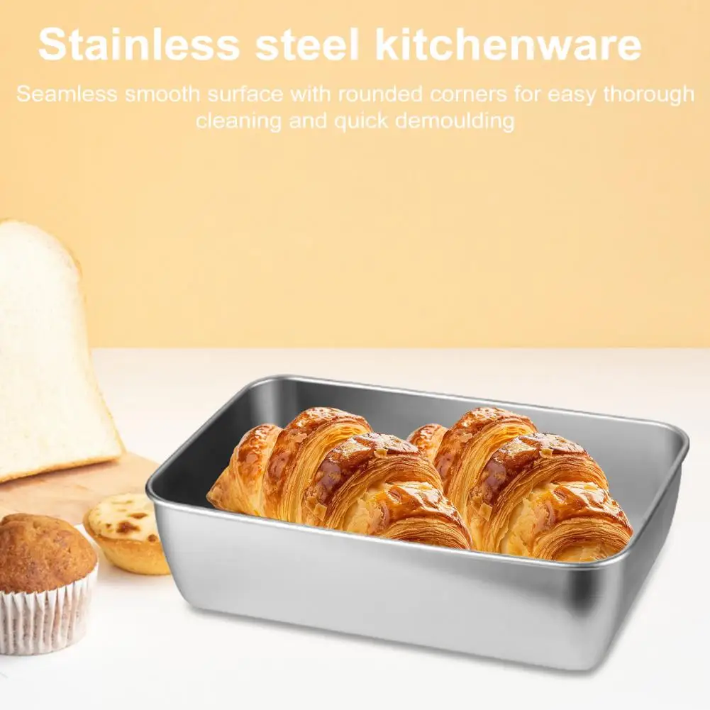 Heavy-duty Bread Pan Stainless Steel Loaf Pan 4pcs Stainless Steel Bread Loaf Pans Meatloaf Baking Tins Rectangular for Homemade