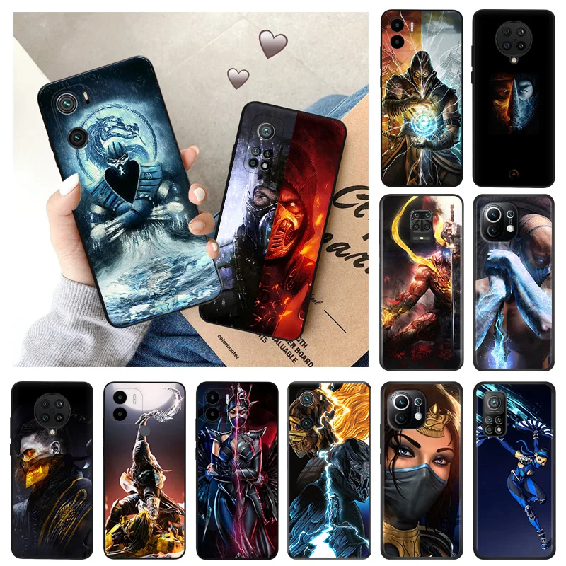 Soft Phone Cases For Xiaomi Mi 11 10t Lite 5G 11t Pro Redmi Note 7 8 8t 10 k40 k60 k50Gaming Mortal Kombat Black Matte Cover