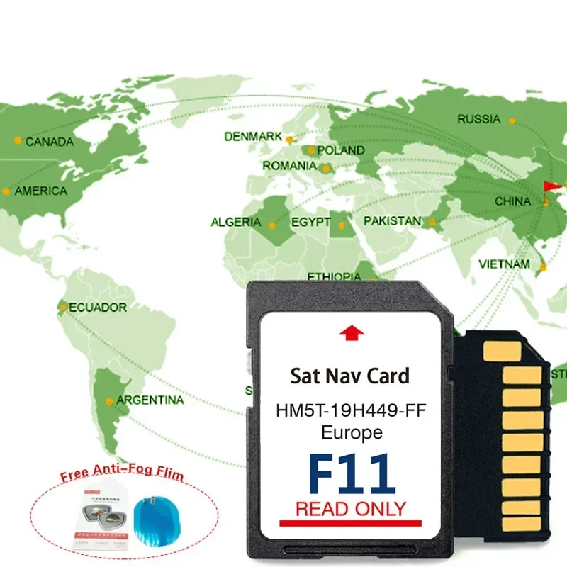 Sync2 F10 Sat SD Màu Fire Opal KTP Điều Hướng 64GB Memnory Flash Thẻ Bản Đồ Cho Châu Âu Với Tự Do Chống Sương Mù Ba Lô Flim