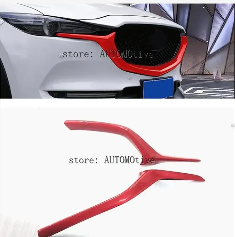 For Car Grille Trim Strip NEW Mazda CX-5 CX-8 FRONT Bumper Full Star RACING Grills Cover Trim Styling CX5 ACCESSORIES 2017-2021