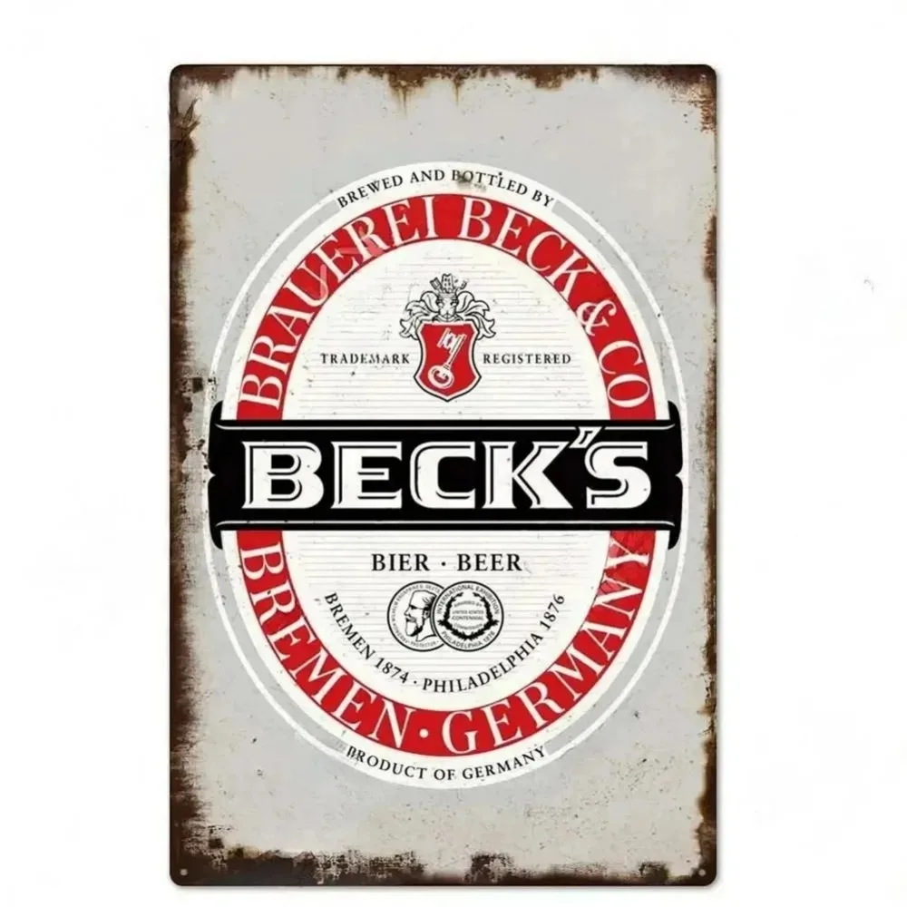 علامة القصدير المعدنية خمر لشريط البيرة النبيذ ديكور رجل الكهف المرآب