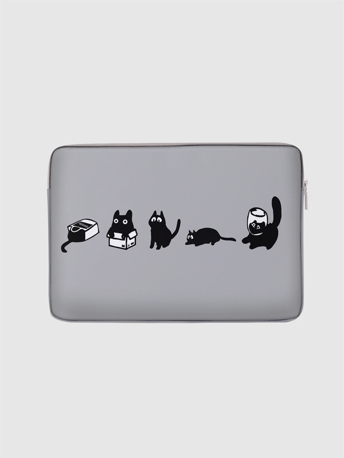 Laptop bag and briefcase with black cat pattern, suitable for 14 inch laptops