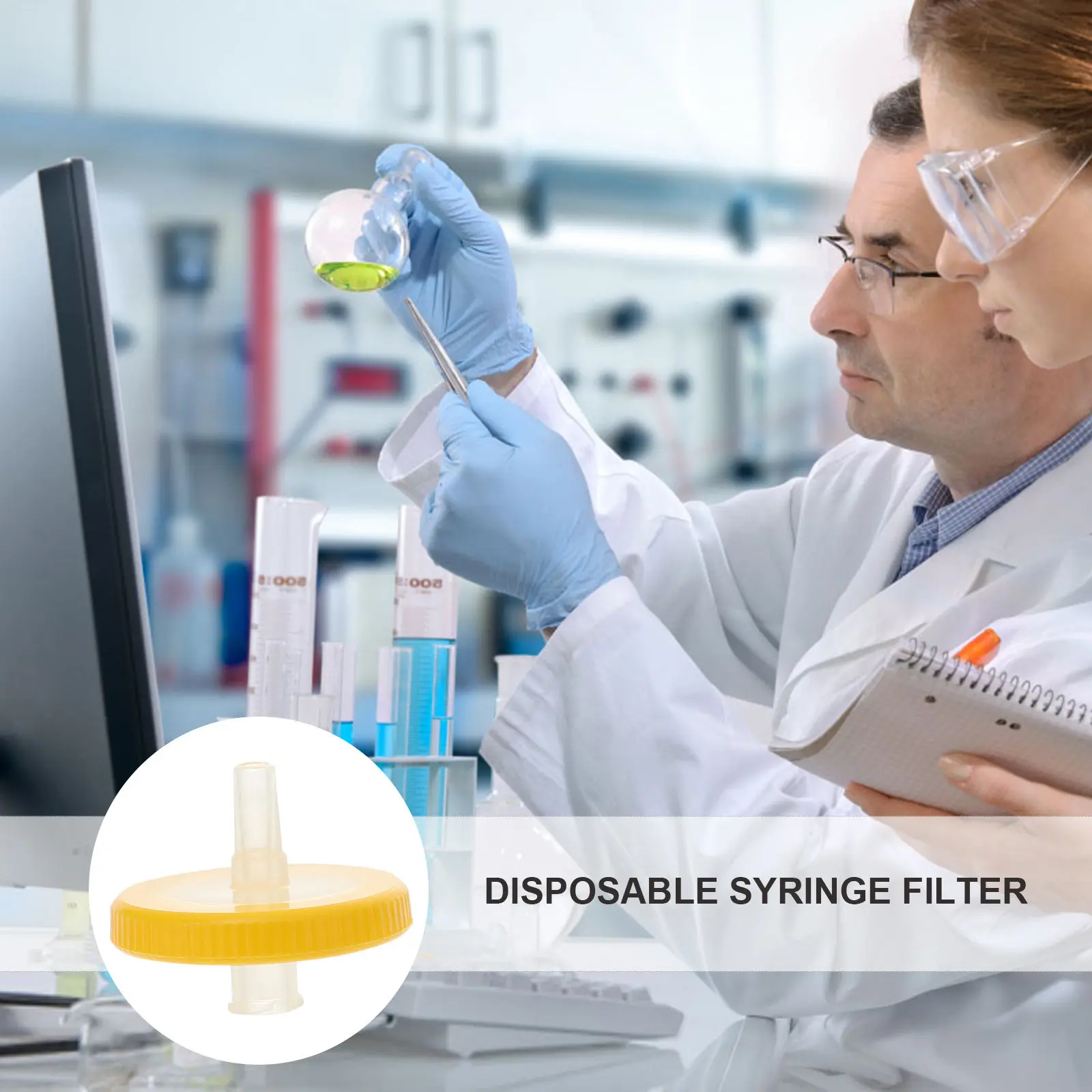 25Pcs Syringe Filter Premium Microporous Membrane Needle Filter for Industrial Water Chemical Beverage Filtration Disposable