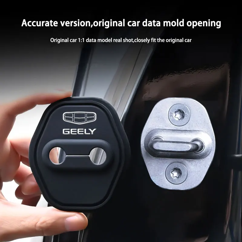 Car Door Silicone Protective Cover Door Lock Silent Anti-collision Shock-absorbing Buffer For Geely Car Accessories