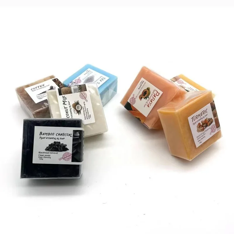 100G Hand Exfoliating Bath Soap Essential Oil Rose Lavender Soaps Transparent Face Honey Turmeric Aloe Coffee Goats Milk