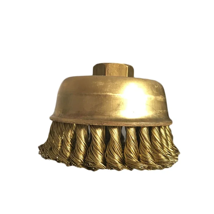 Hot selling non sparking brush 3inch brass knot wire cup brush