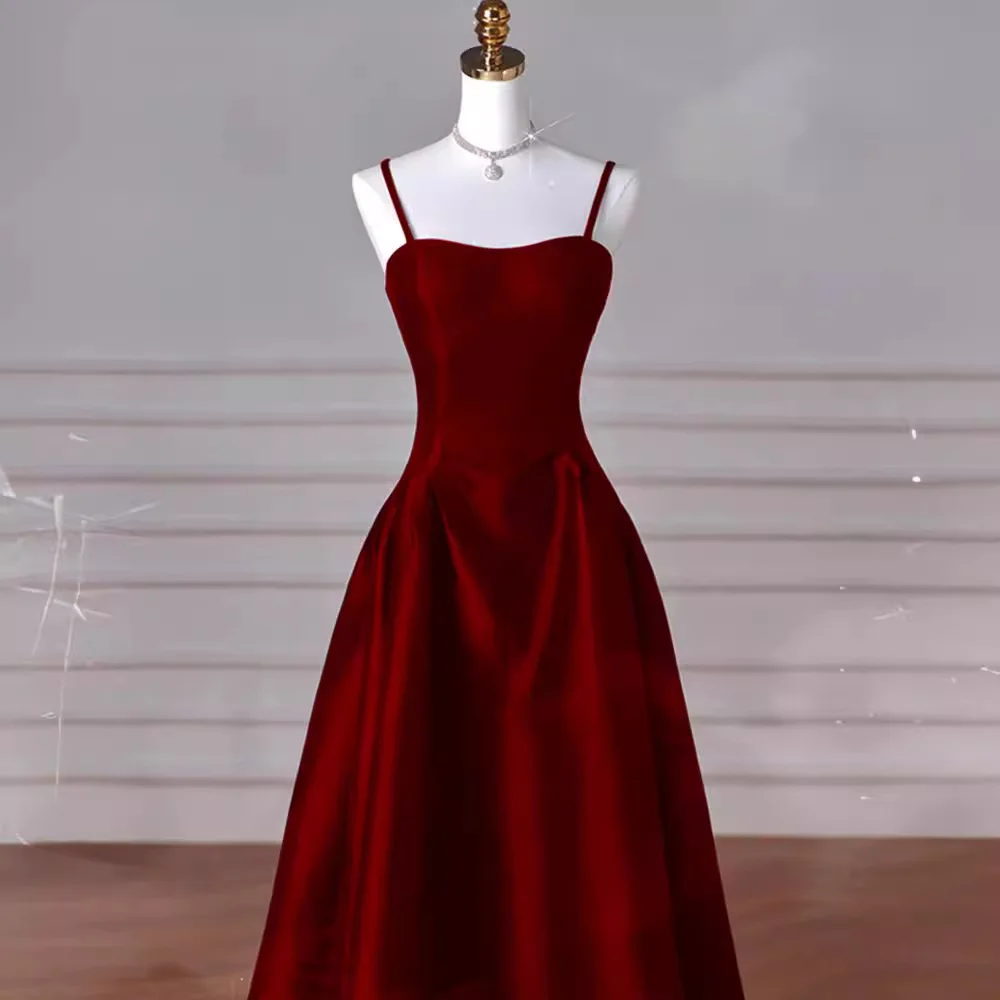 

Red Wedding Dr Ele Long Gown High Waist A-Line Skirt Floor-Length Evening Gown for Bride to Be Cotail Par Dr