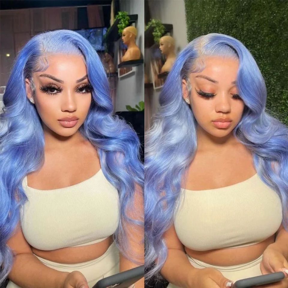 

100% человеческие волосы 13X4 HD, кружевной фронтальный парик, бесклеевые волосы, длинные прямые фиолетовые, плотность 180%, цветные парики для косплея для женщин