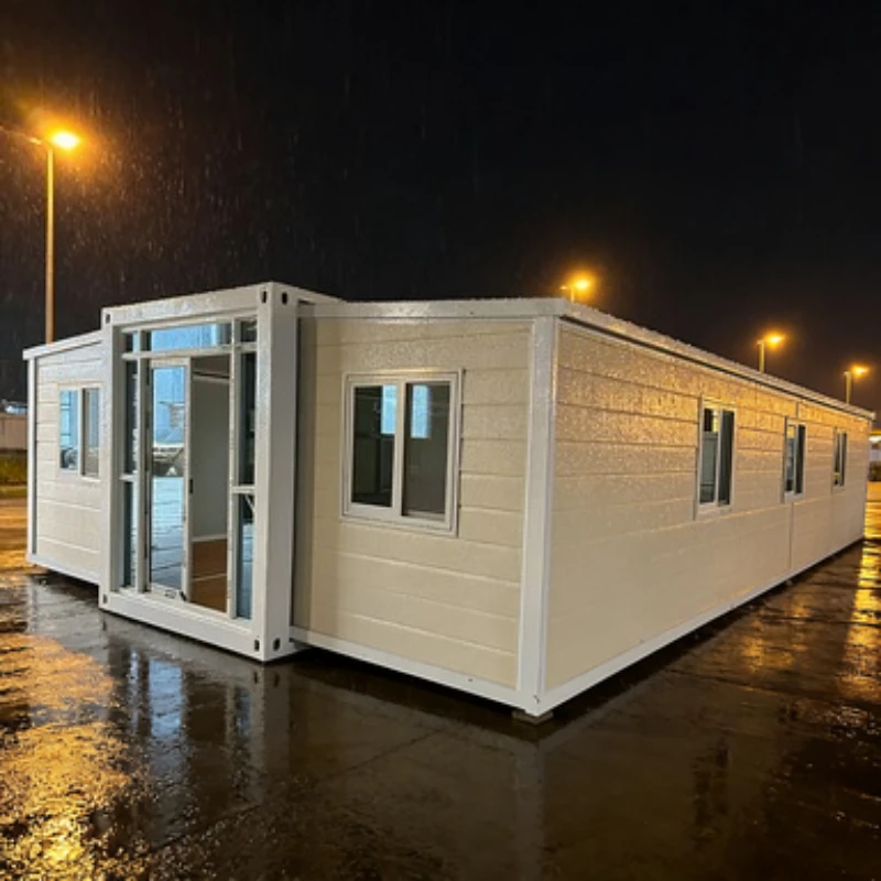 Customized Double Wing Container Room 20ft Luxury Folding House Expandable Prefab Home Office Mobile Cabin Insulated
