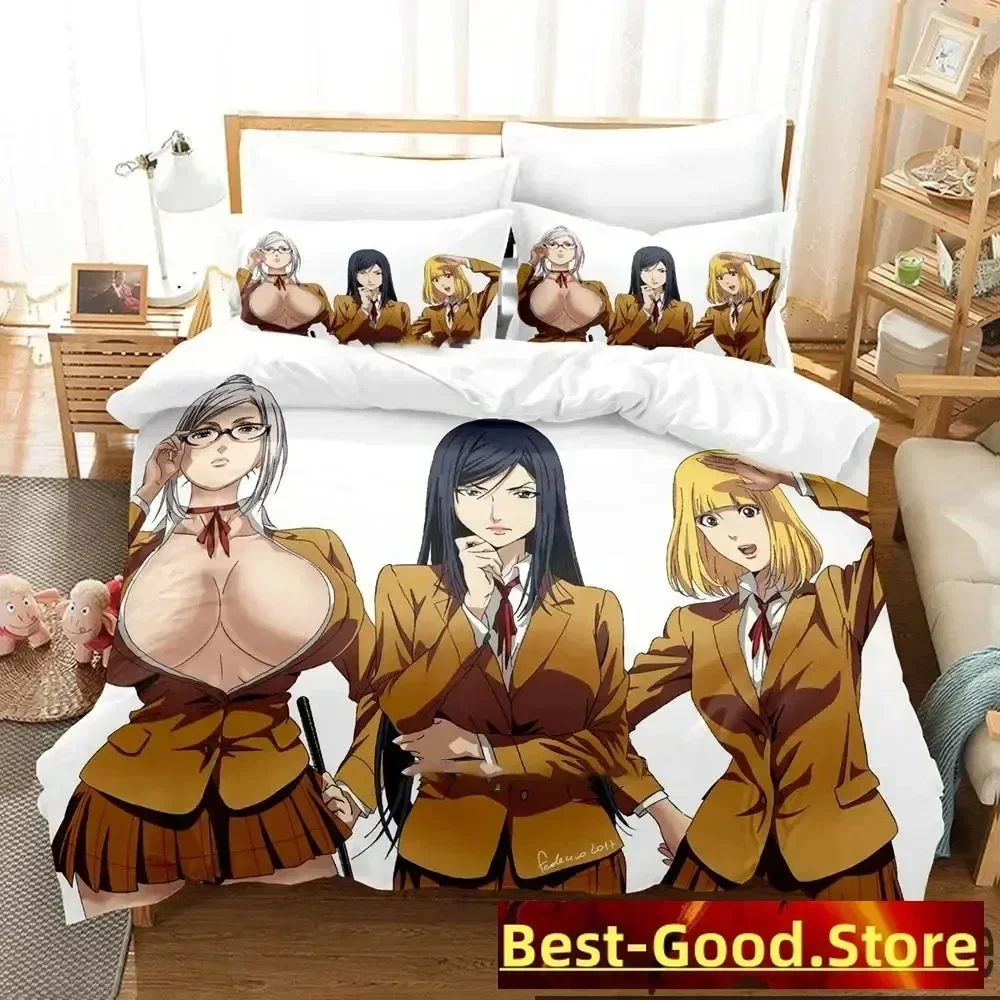 3D Print Prison School Anime Bedding Set Duvet Cover Sheet Printed Bed Set Pillowcase Bed Full Queen King Size Comforter Bedroom
